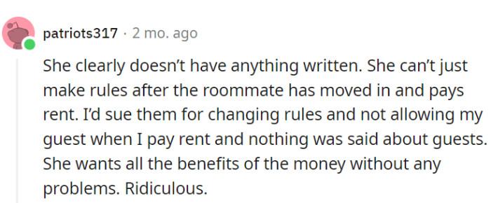 It's not a free home, girl!