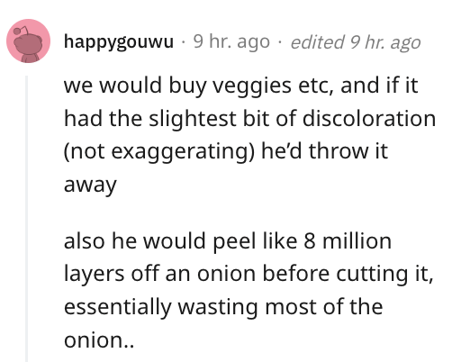 2. Wasting foodstuffs is also a no-no