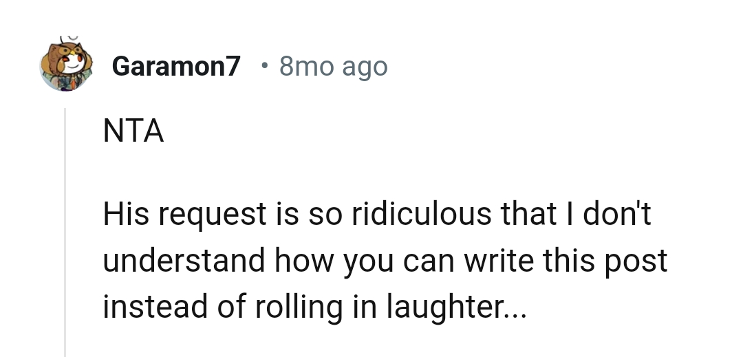 This Redditor believes that the brother's request is so ridiculous