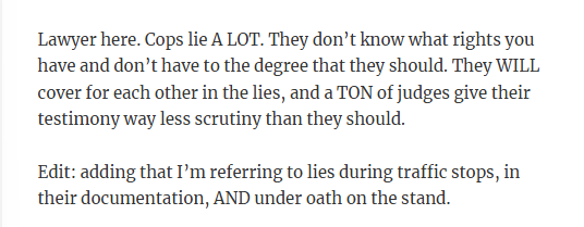 8. "Cops lie a lot"