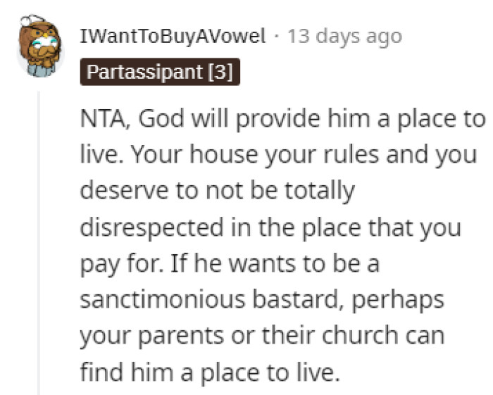 Her house, her rules, simple as that