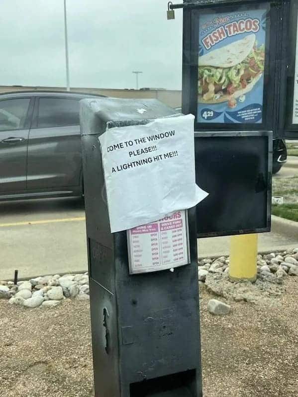 "This charred intercom system at Taco Cabana."