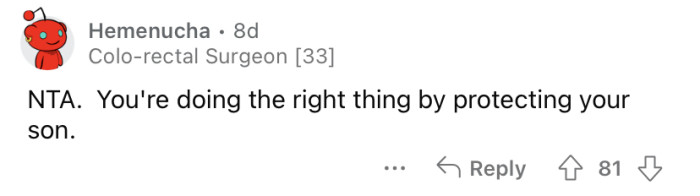 "You're doing the right thing."