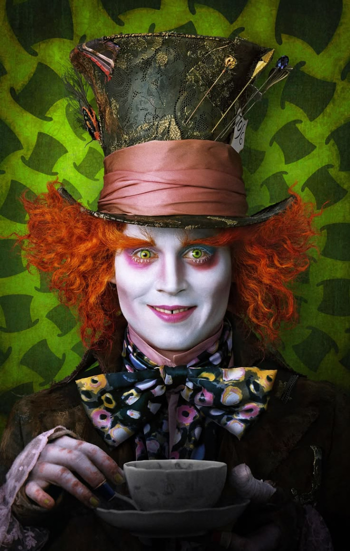 The Mad Hatter (Alice in Wonderland, 1951) tops his look with a shock of wild ginger.