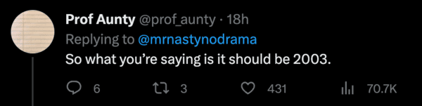 Not that it should be 2003, but it should be priced like it's 2003.