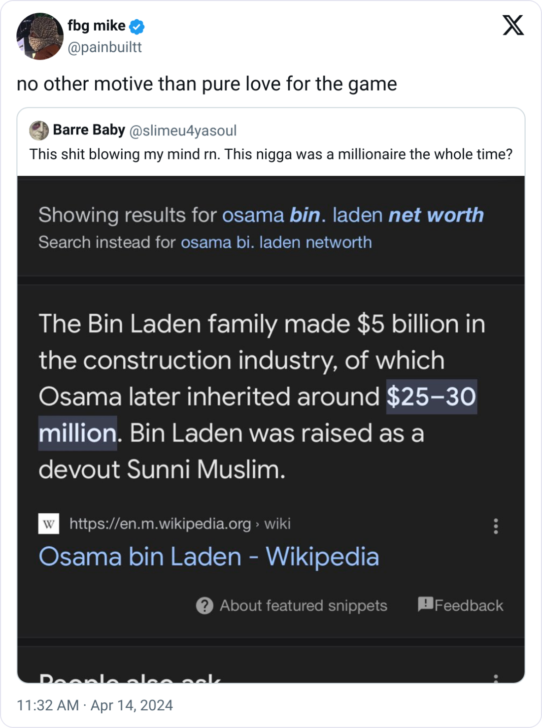 17. Imagine your net worth being more staggering than the bounty on your head.